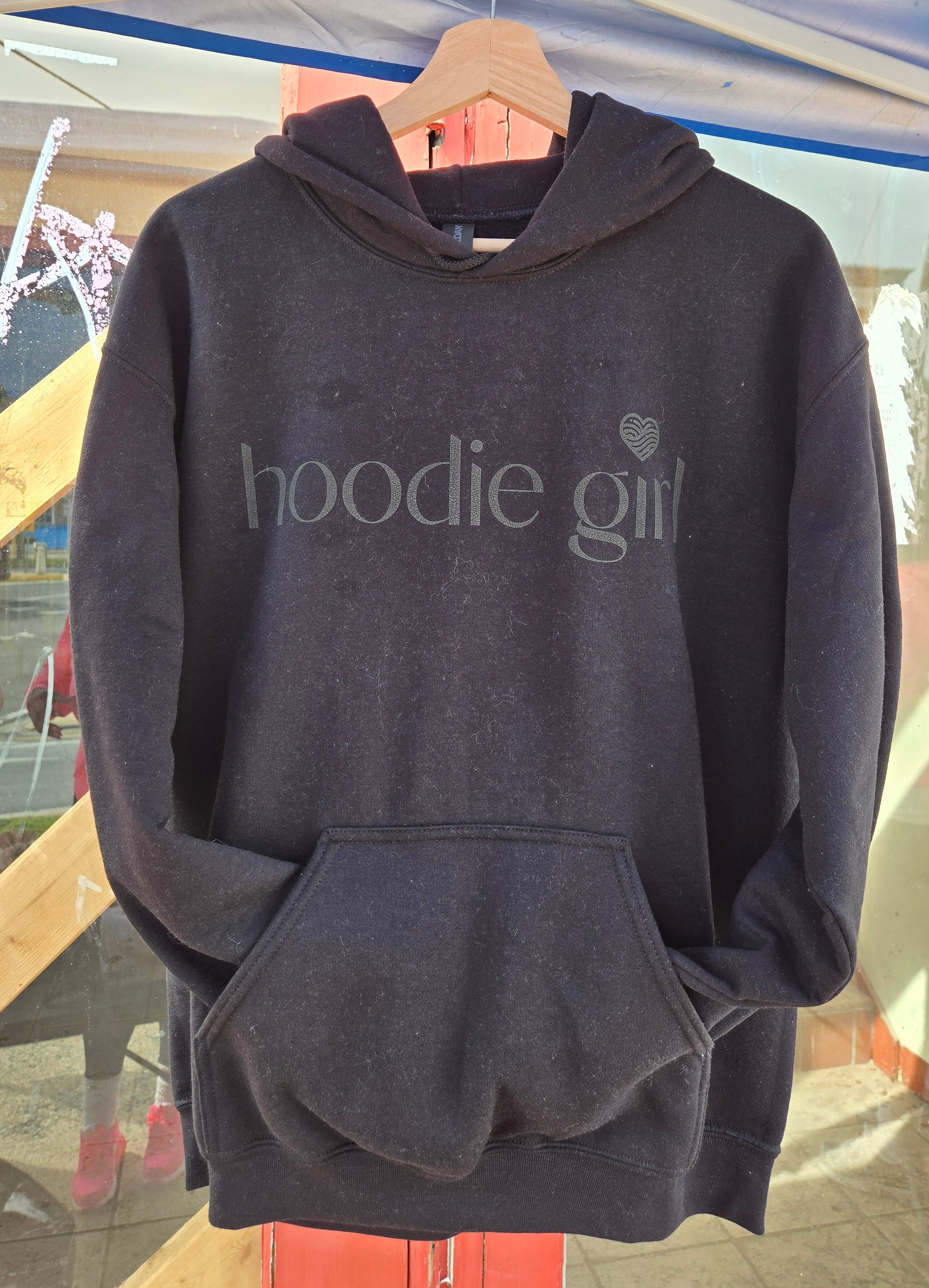 Essential Unisex Hooded Sweatshirt - Black/Black